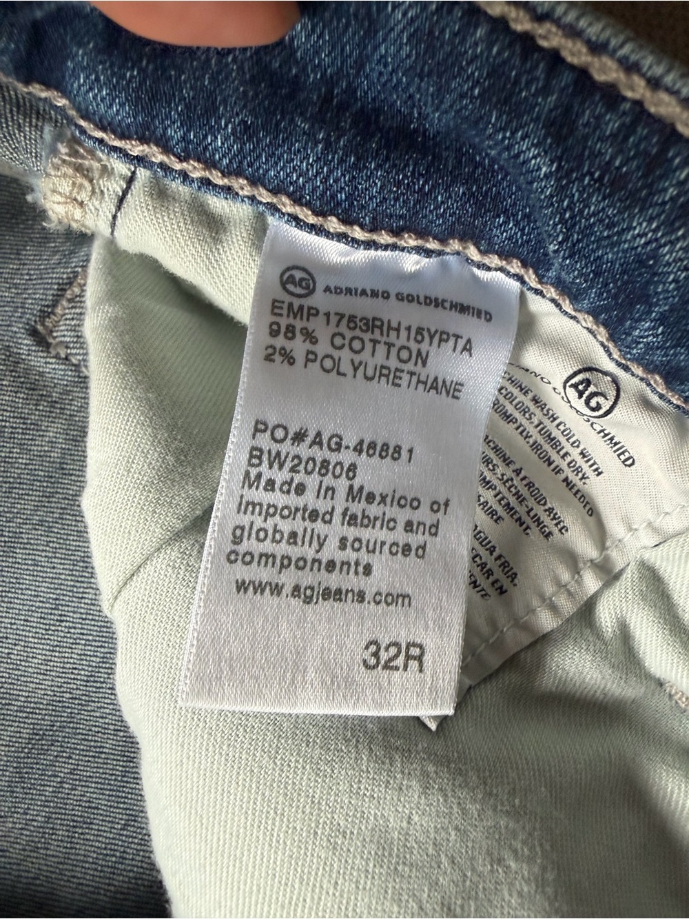 AG Adriano Goldschmied Isabelle High Rise Straight Crop Jeans Blue 32 EMP1753RH - Picture 3 of 4